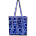 ΤOTE BAG DOODLE STAMP BLUE