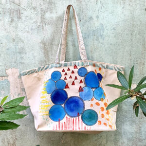 ΤOTE BAG BLUE CIRCLES